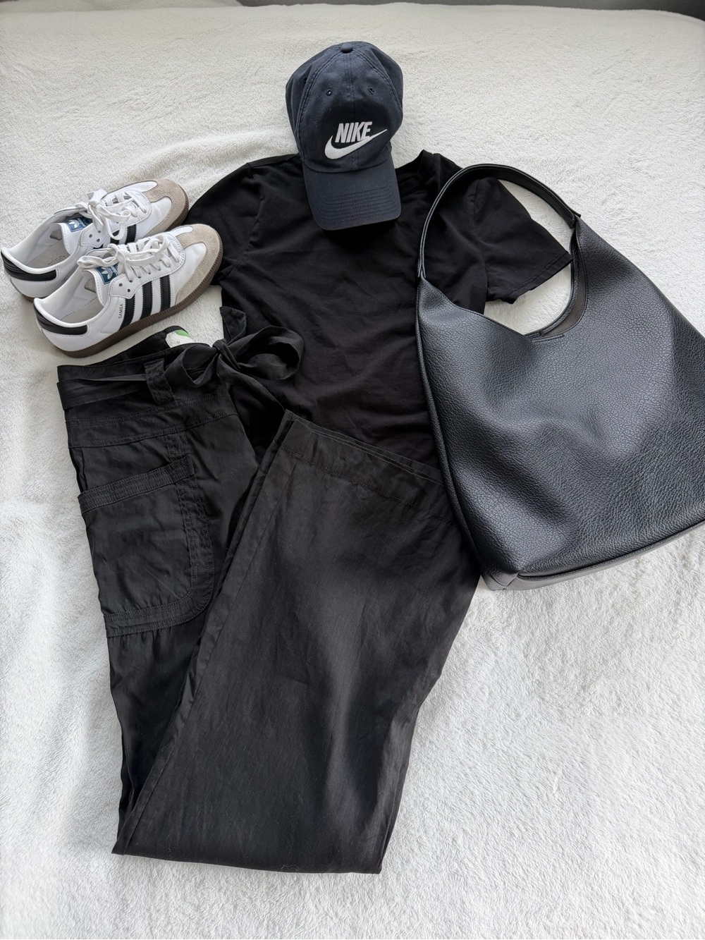 Anthropologie Black Wide-Leg Trouser Pants with Tie Waist